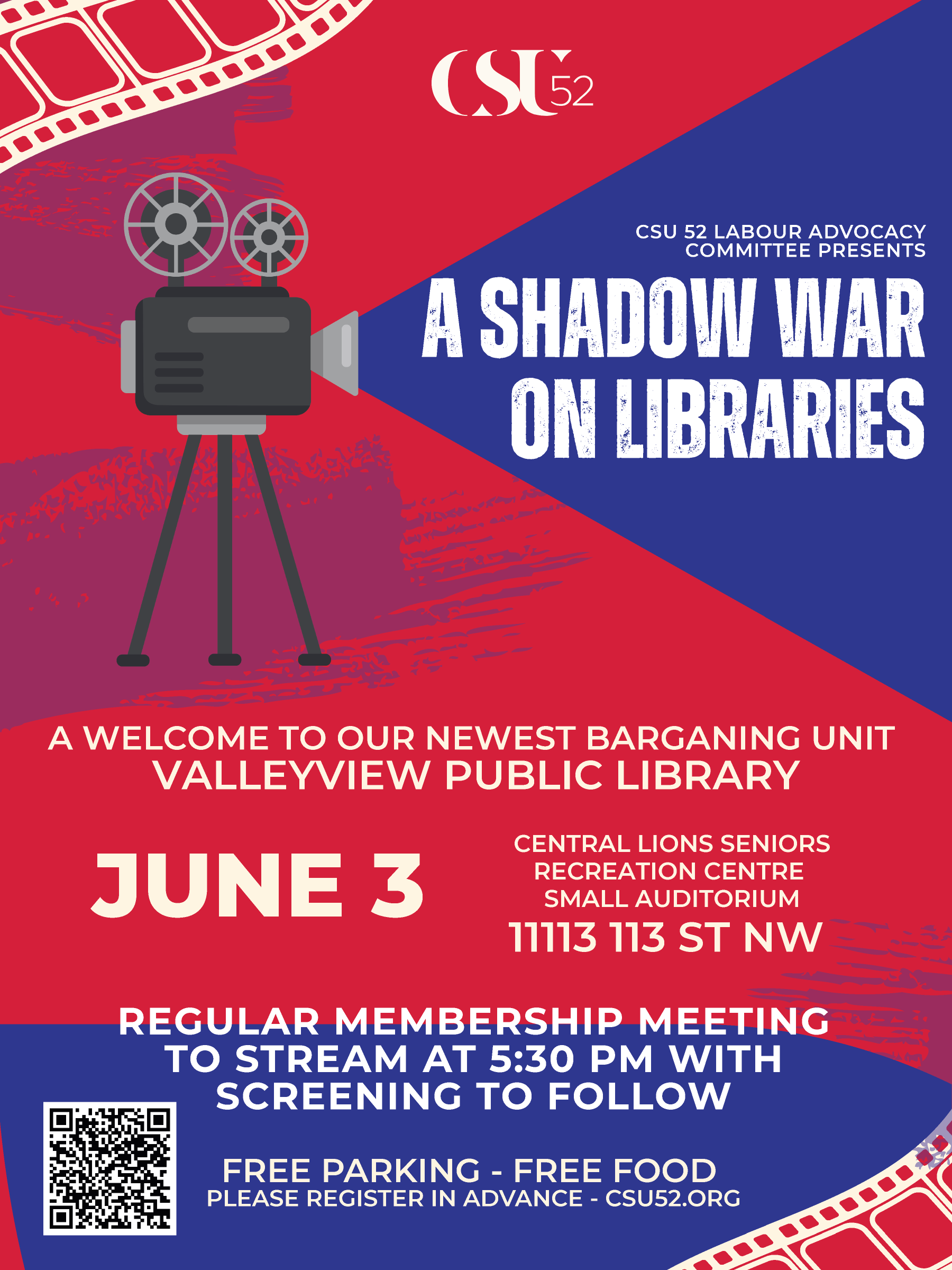 A Shadow War on Libraries screening poster